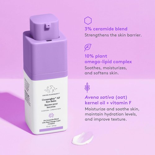 Drunk Elephant Ceramighty AF Eye Balm - Hydrating Eye Cream for Smooth, Youthful Skin