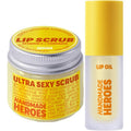 Handmade Heroes Turmeric Lip Scrub & Vitamin C Lip Oil – 100% Natural, Vegan Lip Care Set for Dry, Dark, Dull Lips – Brightening & Nourishing Treatment Duo