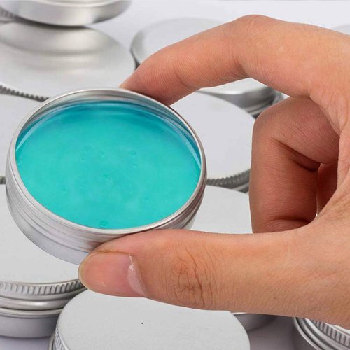 Silver 2 Ounce Aluminum Tin Jar Refillable Containers 60ml Aluminum Screw Lid Round Tin Container Bottle for Cosmetic,Lip Balm, Cream, 30 Pcs
