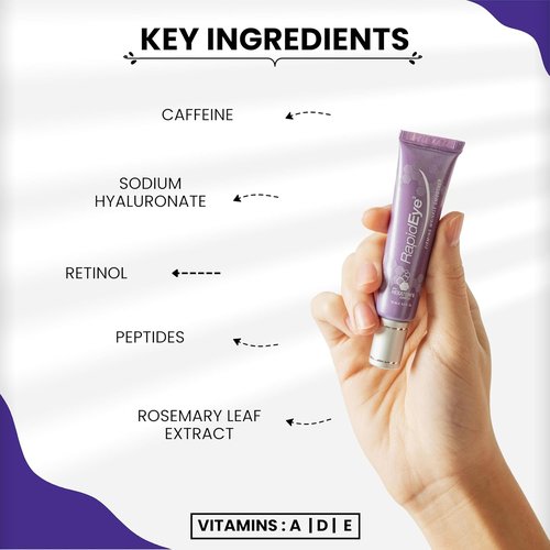 RapidEye Firming Wrinkle Smoother - Anti-Aging Eye Cream with Retinol & Caffeine - 0.5 fl oz for Puffiness & Fine Lines