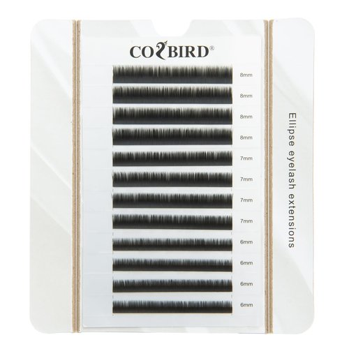 COZBIRD Bottom Lashes Eyelash Extensions Flat Ellipse 0.20 J curl 6mm 7mm 8mm Mix Tray Natural Under Lahes 1X1 Lash Supplies Faux Mink Soft Split Tips