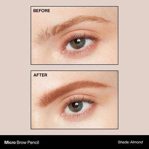 Morphe Micro Dual Eyebrow Pencil - Ultra-Precise Dual-Ended Brow Tool - Long-Lasting, Richly Pigmented Formula - Almond (0.003 oz)