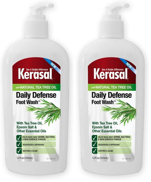 Kerasal Daily Defense Foot Wash Daily Cleanser for Feet, 12 Ounce (Pack of 2)