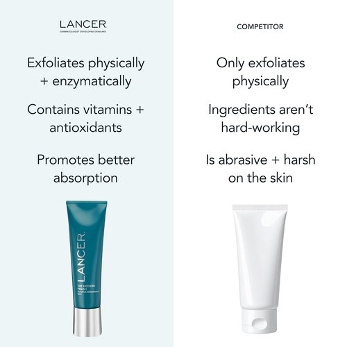 Lancer Skincare The Method - Polish Facial Exfoliator for Oily Skin | Daily Scrub with Natural Minerals, 4.2 Fl Oz