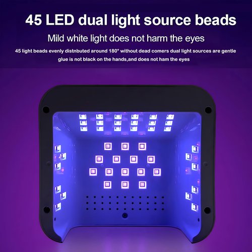 JYDFYP 268W UV LED Nail Lamp, Gel for Nail Polish UV Dryer with 4 Timers 45Pcs Lamp Beads and Automatic Sensor Professional Fast Curing Art Tools