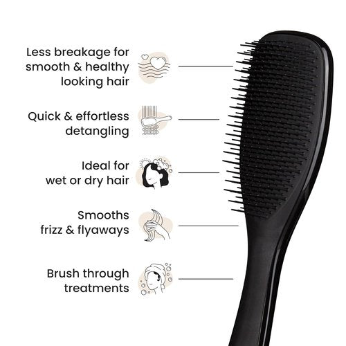 Tangle Teezer Ultimate Detangler Brush - Effortlessly Eliminate Knots & Reduce Breakage | Liquorice Black