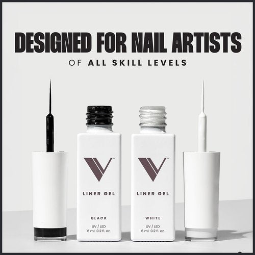 V Beauty Pure Black and White Liner Gel Polish - Black and White Gel Liner Nail Polish