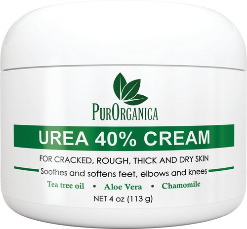 PurOrganica Urea 40% Foot Cream – Dermatologist Tested, Intensive Repair for Dry, Cracked Heels, Corns, Calluses & Rough Feet, Professional Strength Exfoliating & Moisturizing Cream - Made in USA