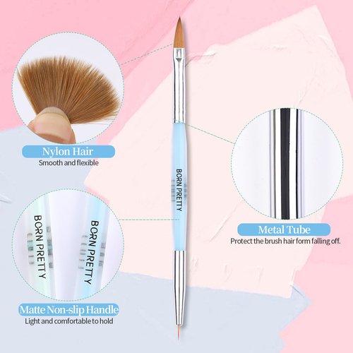 BORN PRETTY Double-Ended Nail Art Brushes,4Pcs Nail Art Tool Set,Nail Art Gel Polish Liner Brushes Design Pen For Nail Drawing And Nail Paint Brushes for Home Salon