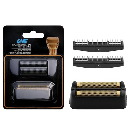 BaBylissPRO FX79RF2MB Replacement Foil & Cutters - Hypoallergenic Extra-Close Shaver Head, Matte Black