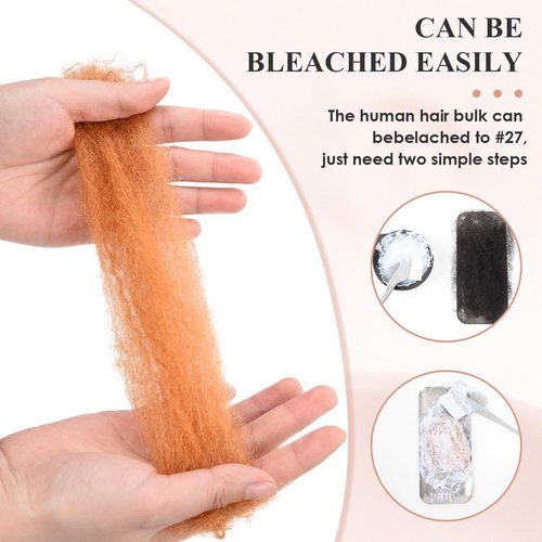 Teresa Afro Kinkys Bulk Human Hair For Twists, Afro Kinky-Curly Human Hair Bulk For Dreadlocks Extensions,Bulk Human Braiding Hair Natural And Soft (18 Inch, 30g/Pack)