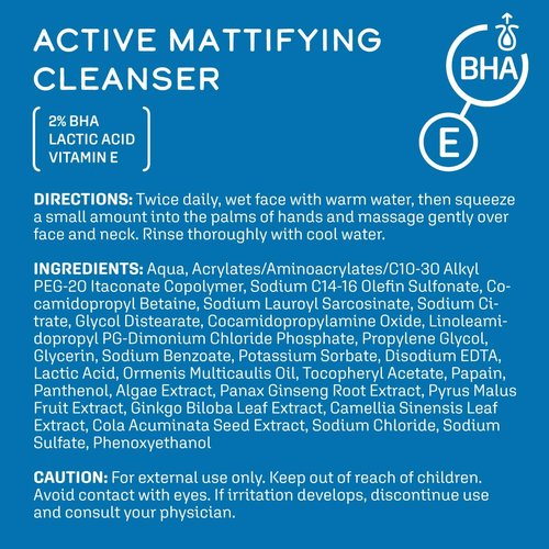 DCL Skincare Active Mattifying Cleanser with 2% Salicylic Acid, 5.0 Fl oz