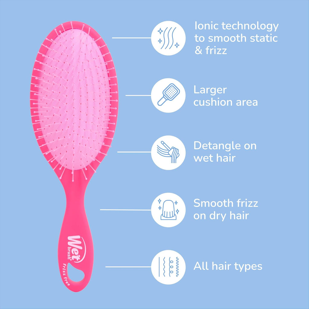 Wet Brush Frizz-Free Detangler Brush - Ionic Technology for Smooth, Frizz-Free Hair | Pink