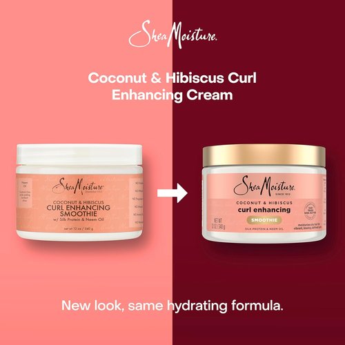 SheaMoisture Curl Enhancing Cream - Coconut & Hibiscus for Thick, Curly Hair | 12 oz, Sulfate & Paraben Free
