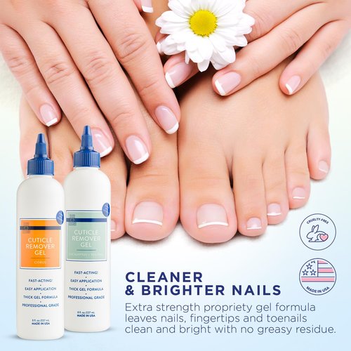 Blue Cross Cuticle Remover Liquid Gel, Cuticle Softener for Nails, Hydrating, Moisturizing, Professional Nail Care for Brittle Hang Nails, Dry Cuticles, Made in USA, 8oz, Eucalyptus/Tea Tree