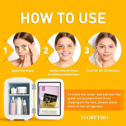 Under Eye Patches for Dark Circles - 24K Gold Collagen Cooling Gel Eye Mask with Retinol & Hyaluronic Acid, Reduces Puffy Eyes & Fine Lines Delays Aging Treatment Women/Men(30 Pairs)