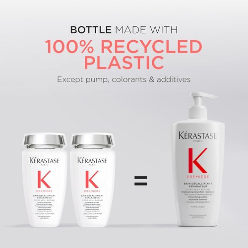 Kerastase Première Bain Décalcifiant Shampoo & Refill Pouch - Gently Cleanses & Repairs Damaged Hair, 16.9 Fl Oz