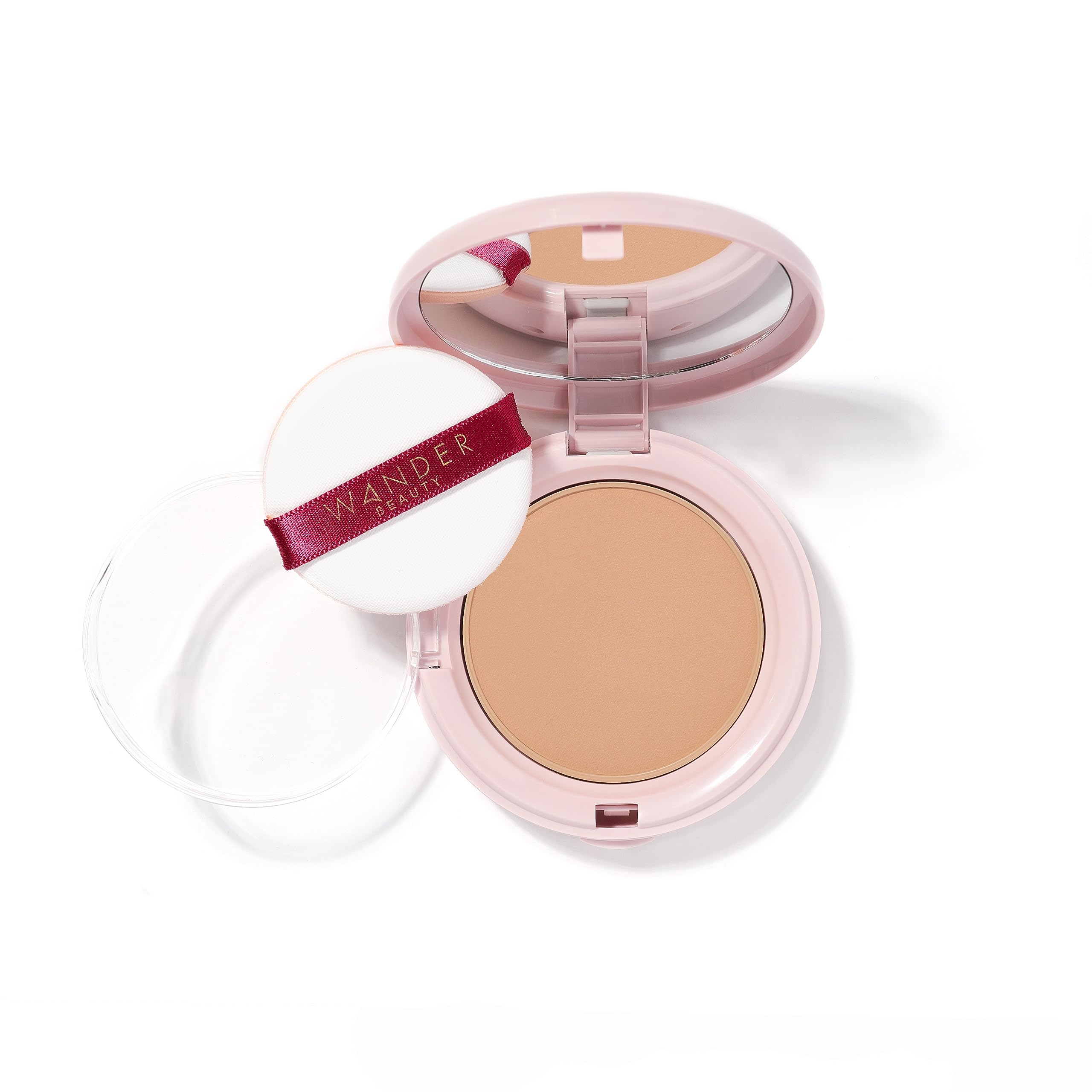 Wander Beauty Wanderlust Powder Foundation - Golden Medium - Blur & Even Skin Tone - Perfect & Hydrate With Hyaluronic Acid, Aloe, Honeysuckle, & Vitamin E - Lightweight, Buildable Coverage - 0.31 oz