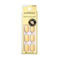 KISS Impress Press-On Manicure Fake Nails, Lemon Zest - Short Length Butter Yellow, Round Shape, Polish-Free Solid Color Mani, Includes Prep Pad, Mini File, Manicure Stick, and 30 Fake Nails
