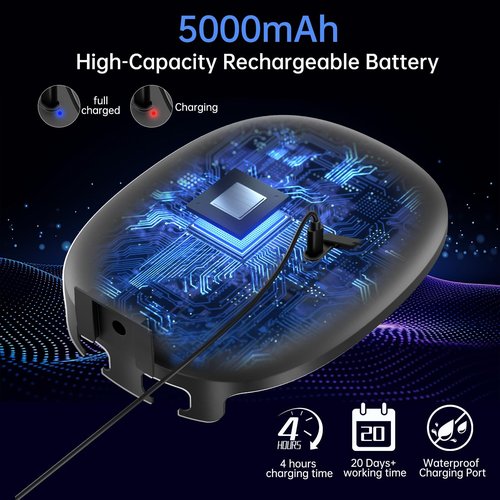 COSMIRROR Heated Shower Mirror Fogless for Shaving, Fog Free Shaving Mirror with 2 Razor Holders, Rechargeable No Fog Mirror for Shower, 360° Adhesive Mounted Steam Free Shower Mirror Without Light