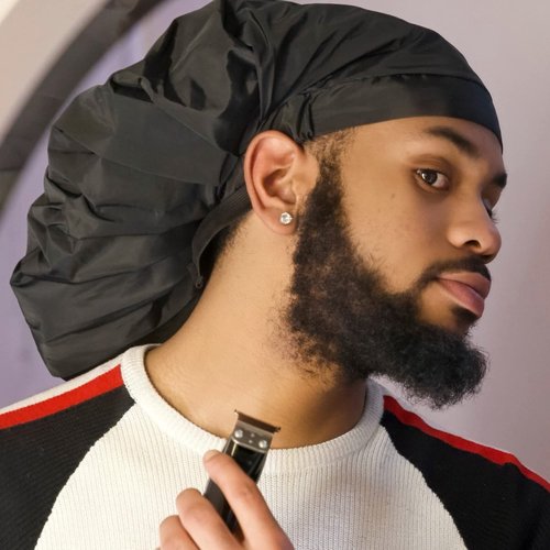 TTAT Shower Cap Jumbo Size for Men & Women With Afro, Long Dreadlocks, Locs, Box Braids, Coily, Voluminous & Long Hair, Waterproof, Washable, Reusable & Adjustable (Black)