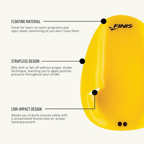 FINIS Agility Floating Swim Paddles - Strapless Design for Enhanced Stroke Technique | Instant Feedback
