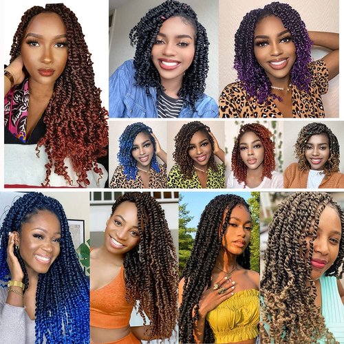 Umylar Passion Twist Hair 18 Inch 8 Packs Pre-twisted Passion Twist Crochet Hair Bohemian Braids Pre-looped Crochet Hair For Women Synthetic Hair Extension (18 Inch (Pack of 8), 1B/27#)