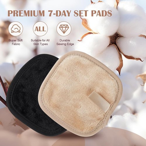 Orighty Makeup Remover Cloths - Premium 7-Day Reusable Pads for Effortless Makeup Removal | Neutrals
