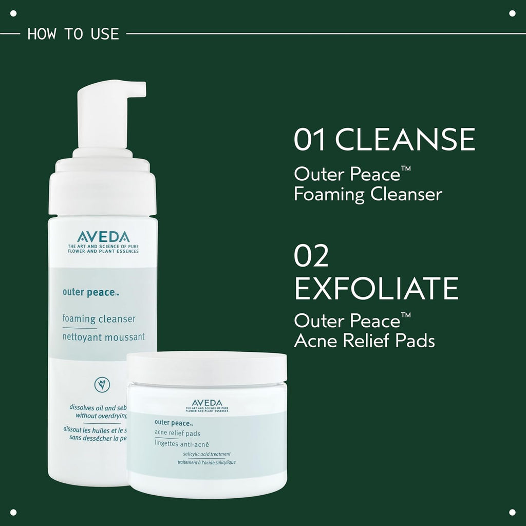 Aveda Outer Peace Foaming Cleanser - Daily Acne-Prone Skin Face Wash with Plant Extracts, 4.2 Fl Oz