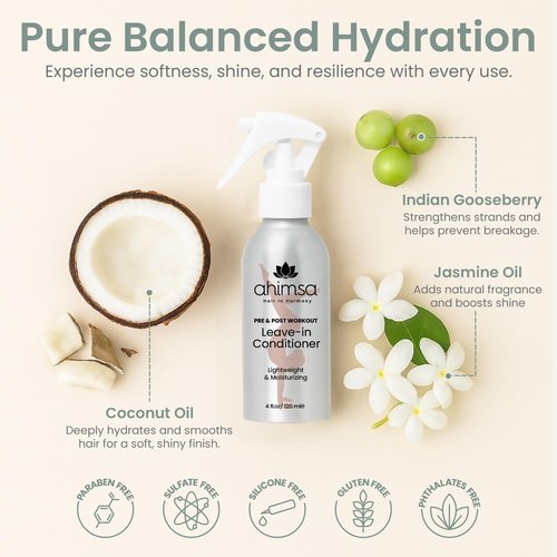 Ahimsa Leave-In Conditioner - Lightweight Hydrating Formula for Curly & Wavy Hair | Anti-Frizz, 4oz