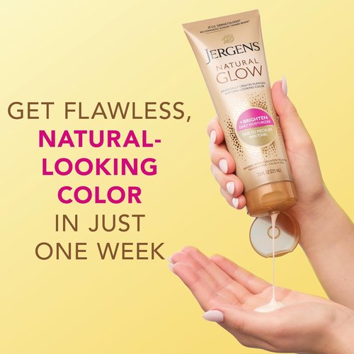 Jergens Natural Glow Self Tanner - Daily Moisturizing Body Lotion for Fair to Medium Skin Tone | 7.5 Oz