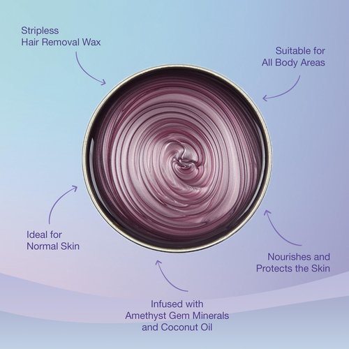 Satin Smooth Amethyst Crystal Soft Wax, Hair Removal Wax for Medium to Coarse Hair, Facial Waxing, Smooth & Long-Lasting Results, 14 oz, 1-Pack