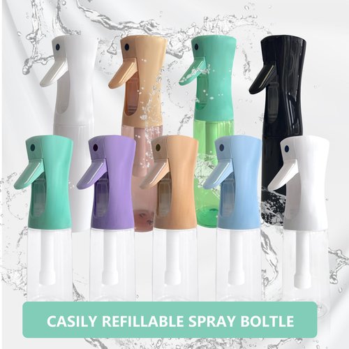 Miralosvian Spray Bottle for Hair Continuous Ultra Fine Mist (300ml) 360° Multi Spray Bottle for Plants, Cleaning, Skin Care Leakproof & Durable 2 Pack