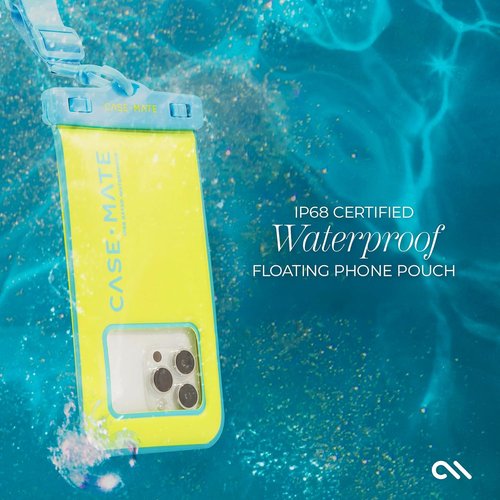 Case-Mate Waterproof Phone Pouch - IP68 Floating Case with Crossbody Lanyard | Touchscreen Friendly - Citrus Splash