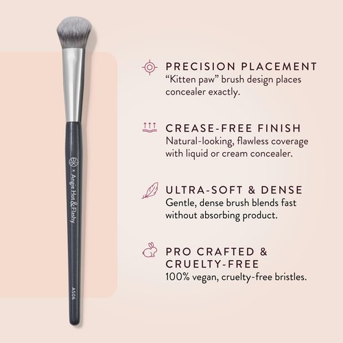 BK BEAUTY BRUSHES - ANGIE HOT & FLASHY A506 CONCEALER - Viral "Kitten Paw" Face Brush - Under-Eye Concealing and Contouring - Makeup Brushes