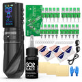 Wormhole Tattoo Gun Kit Wireless Tattoo Kit with 7 Adjustable Stroke 2,300mAh Power Tattoo Machine with Normal/Jump-Start/Dot Working Mode with LED Digital Display Professional Xtreme Tattoo Kit