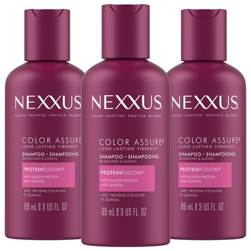 Nexxus Color Assure Shampoo - Travel-Size 3-Pack | Replenishes & Extends Hair Color Vibrancy, 3 Oz Each