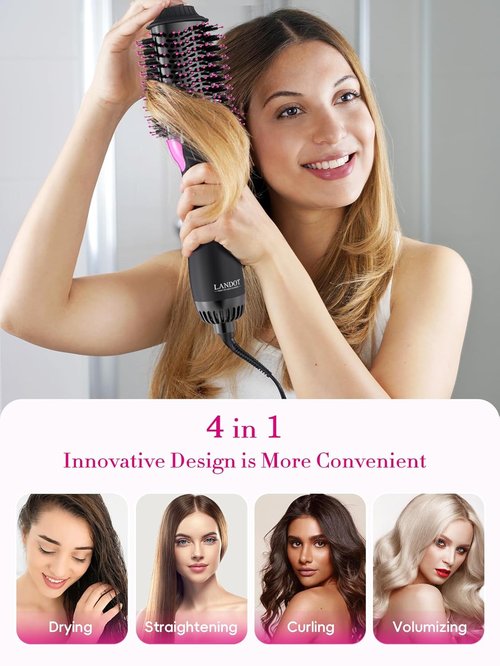 Skiennix Hair Blow Dryer Brush - Fast Drying Volumizing Hot Air Brush | 60mm Oval Barrel for Salon-Quality Blowouts at Home