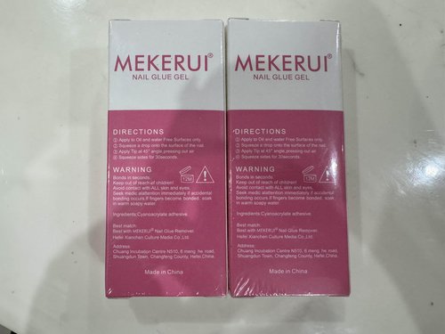 MEKERUI Nail Glue Gel 2 Pack – Super Strong Press On Nail Glue, Air Dry in 7 Seconds, No UV Lamp Needed, Thick Gel Formula for Long-Lasting False & Press-On Nails