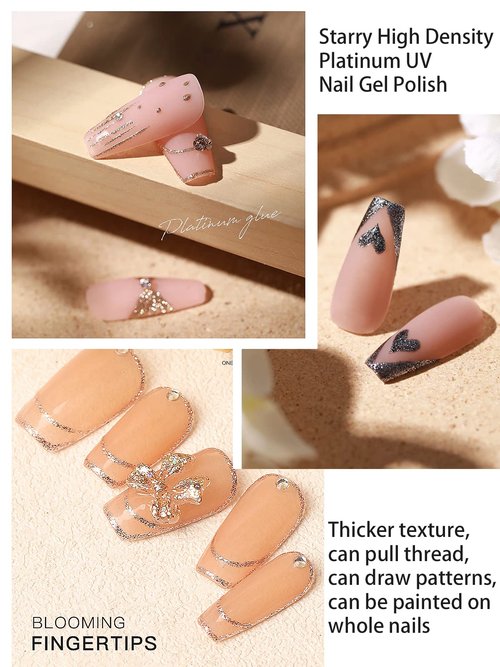 Gorvalin 3 Boxes Metal Glitter Gel Nail Polish, 3D Gold Silver Rose Gold Nail Art Painted Liner Nail Gel Polish Holographic Chrome Sparkle Glitter Nail Polish for Salon Home Nail Art DIY