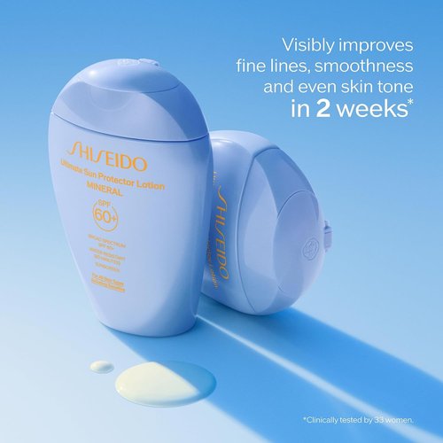 Shiseido Ultimate Sun Protector Lotion SPF 60+ | Sheer Mineral Sunscreen for Face & Body - Fragrance-Free, All Skin Types