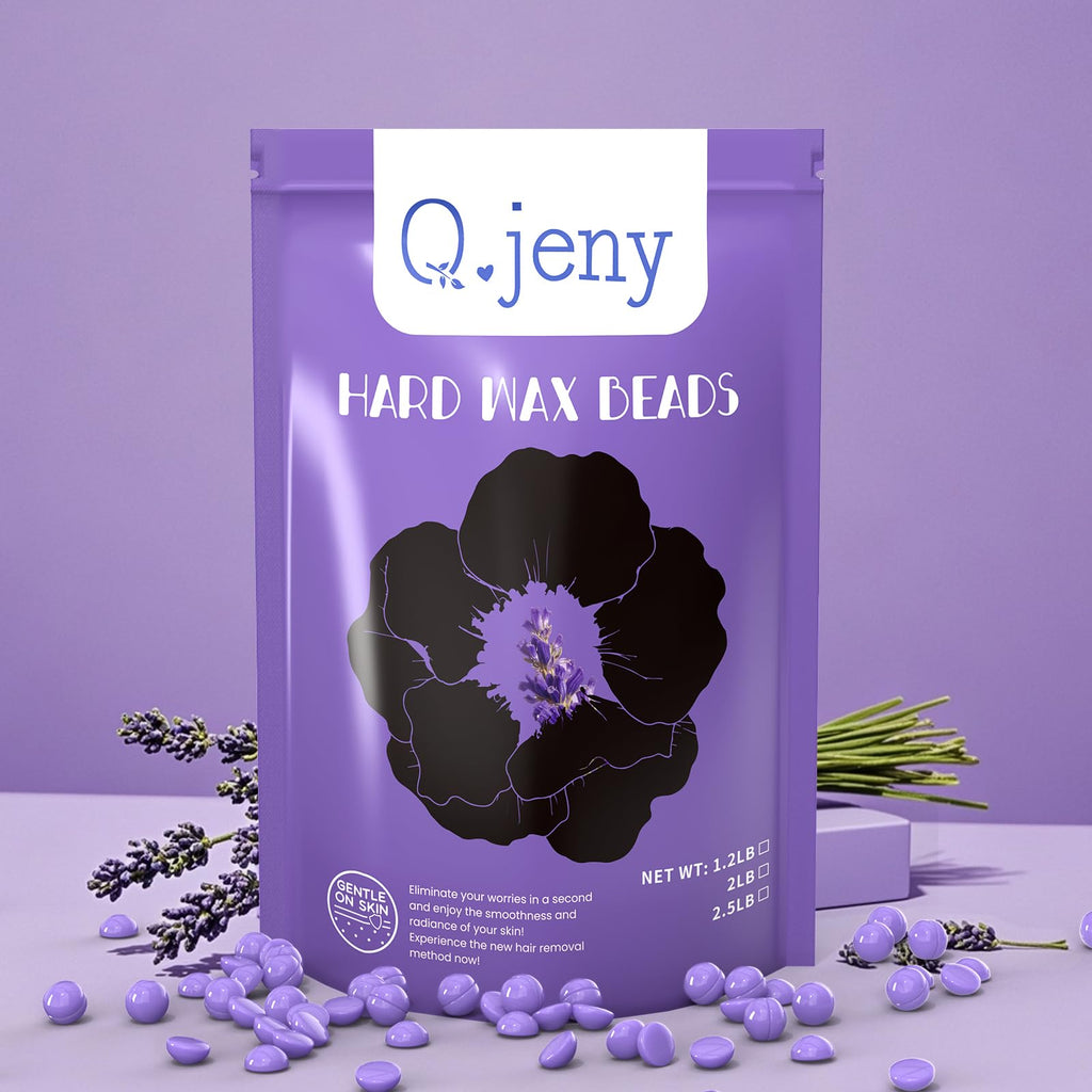 Wax Beads, Hard Wax Beads for Hair Removal Sensitive Skin with Lavender Formula, 2.5lb Waxing Beads for Women Men, Brazilian Bikini, Face, Arms, Chest, Back, Legs, Eyebrows, Underarms