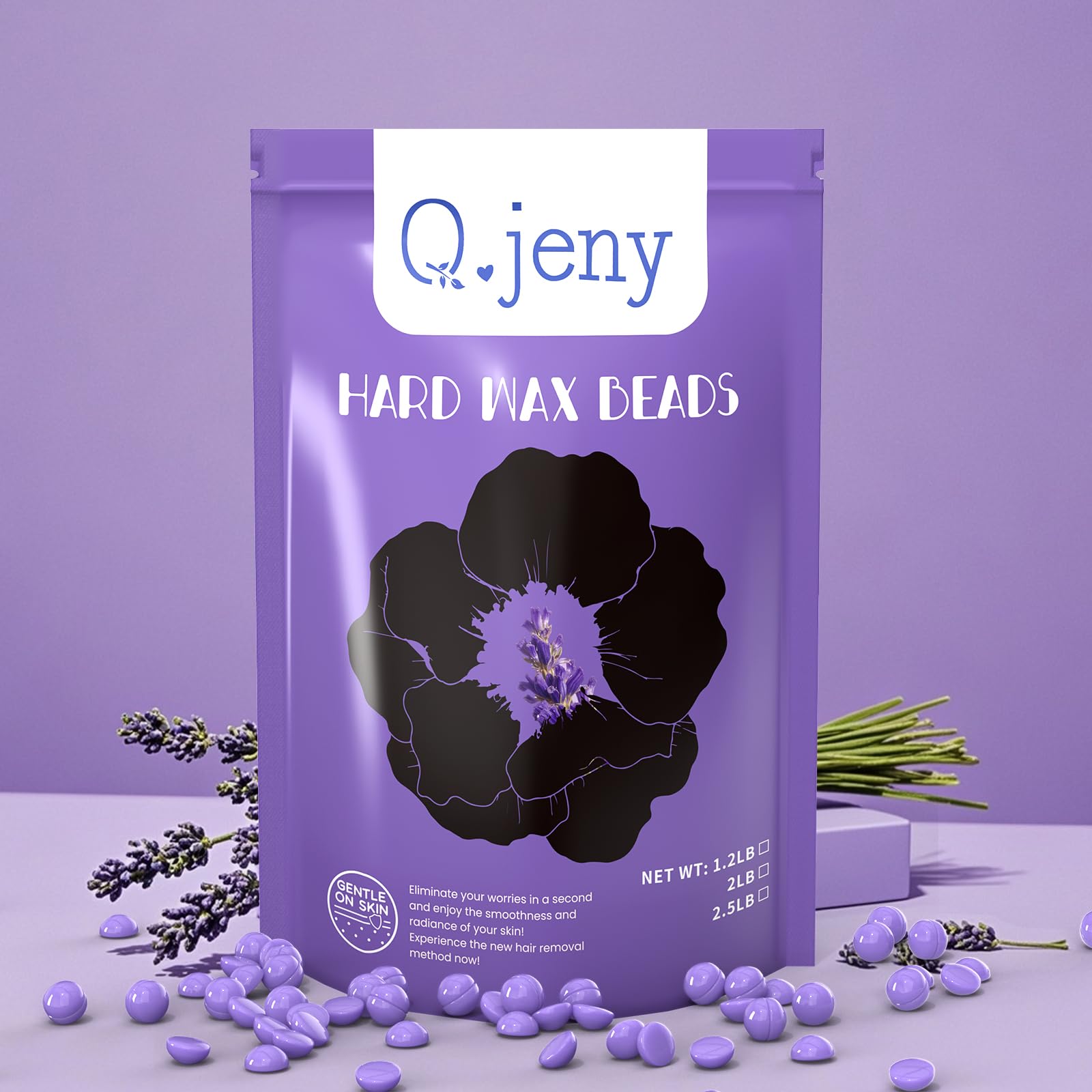 Wax Beads, Hard Wax Beads for Hair Removal Sensitive Skin with Lavender Formula, 2.5lb Waxing Beads for Women Men, Brazilian Bikini, Face, Arms, Chest, Back, Legs, Eyebrows, Underarms
