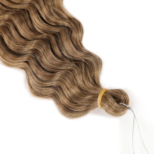 Ocean Wave Crochet Hair Extensions Deep Wave Crochet Hair for Women 22inch 6Packs Synthetic Crochet Hair Curly # T8/24 Brown mix Blonde