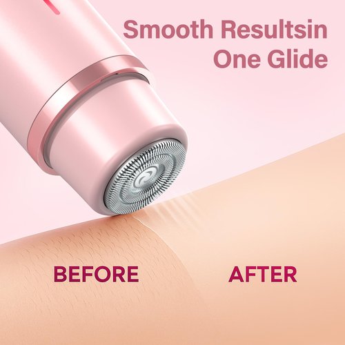 2-in-1 Women's Electric Razor & Bikini Trimmer - Painless Smooth Shave & Gentle Pubic Hair Removal - Dual Ceramic Blades, IPX7 Shower-Proof - Cordless for Sensitive Skin