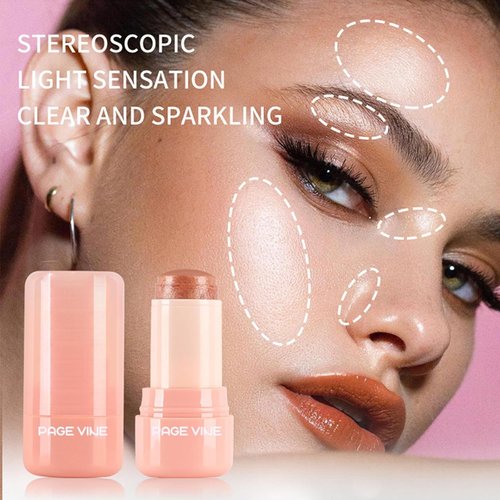 Skiennix Highlighter Stick - Shimmer Makeup for Face & Body, Easy Blend, Long Lasting | 2-Pack (#02 & #03)