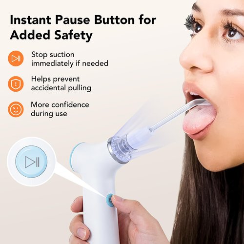 Electric Tonsil Stone Remover Vacuum – 8 Suction Levels with LED Light, Safety Pause Button & Oral Protection | High-Precision Tonsil Stone Removal Kit with 13 Attachments for Painless Cleaning