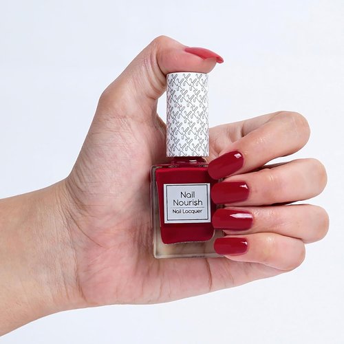 Kay Beauty Nail Nourish Enamel Polish - Quick Dry Crimson Hue 35 | Gel Effect & Hydrating Shine