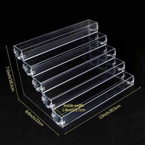 BVANQ Sunglasses Organizer Countertop Stand, 5 Tier Sunglass Holder Display Rack, Nail Polish Organizer Acrylic Display Stand, Assembly Required