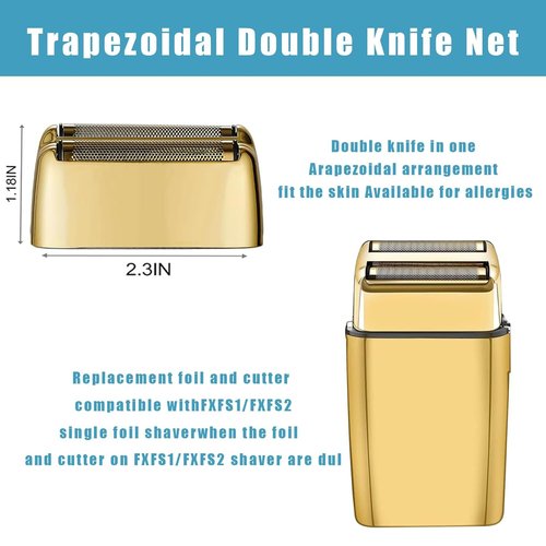 BaBylissPRO Replacement Foil & Cutters - Compatible With FXFS2 & Double Foil Shaver (Gold 2)